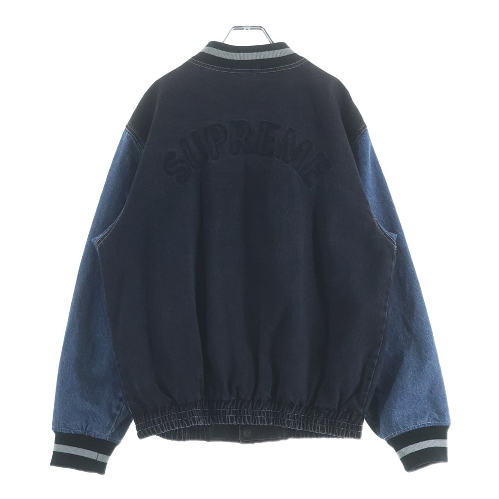 SUPREME(シュプリーム) 18SS Denim Varsity Jacket Black デニム バーシティ ジャケット ブラック/インディゴ