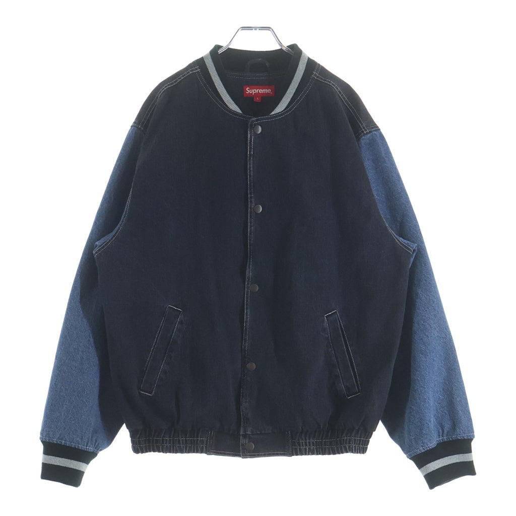 SUPREME(シュプリーム) 18SS Denim Varsity Jacket Black デニム バーシティ ジャケット ブラック/インディゴ