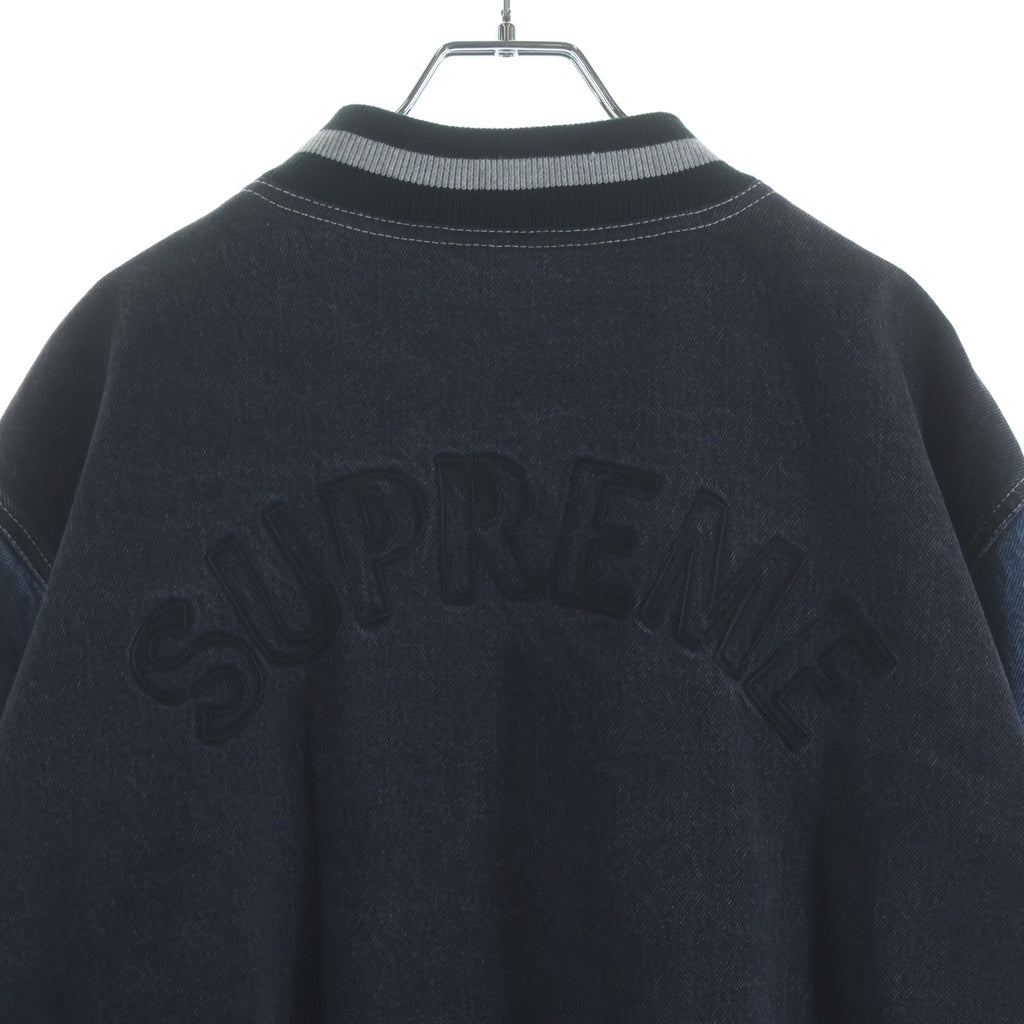SUPREME(シュプリーム) 18SS Denim Varsity Jacket Black デニム バーシティ ジャケット ブラック/インディゴ