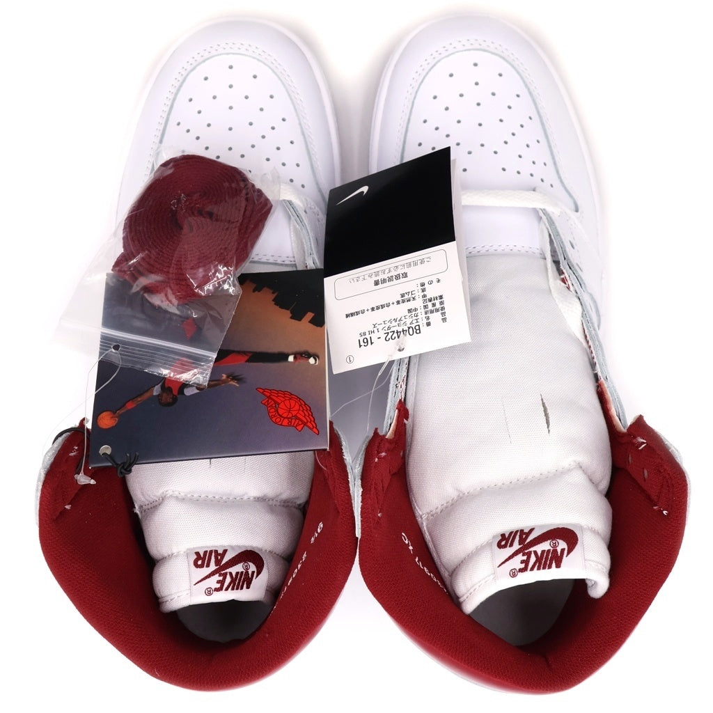 NIKE(ナイキ) AIR JORDAN 1 HIGH 85 METALLIC BURGUNDY BQ4422-161 エアジョーダン1 85 ハイカットスニーカー メタリックバーガンディ ホワイト/レッド US9.5/27.5cm