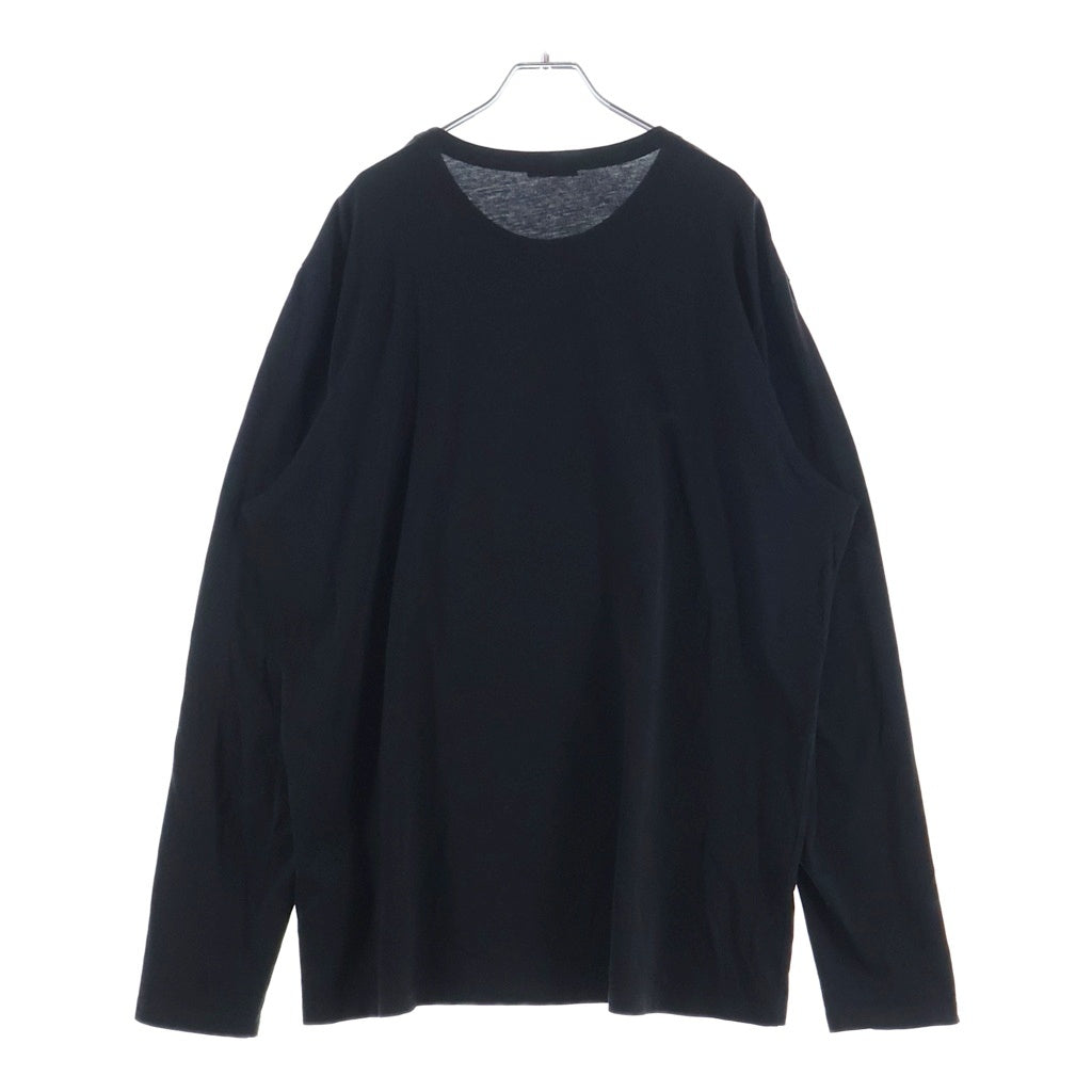 MONCLER(モンクレール) MAGLIA T-SHIRT フロントロゴプリントクルーネック長袖カットソー ブラック G20918D000002ー8390T