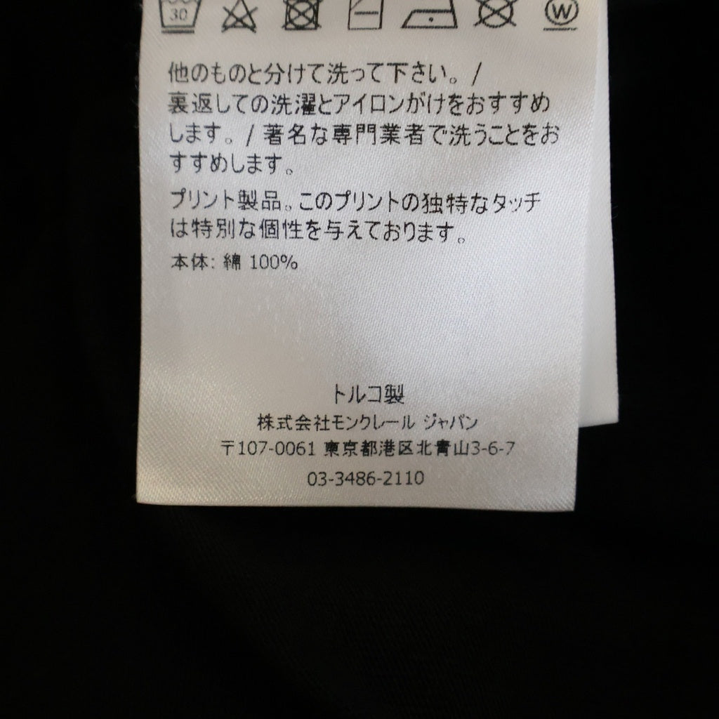 MONCLER(モンクレール) MAGLIA T-SHIRT フロントロゴプリントクルーネック長袖カットソー ブラック G20918D000002ー8390T
