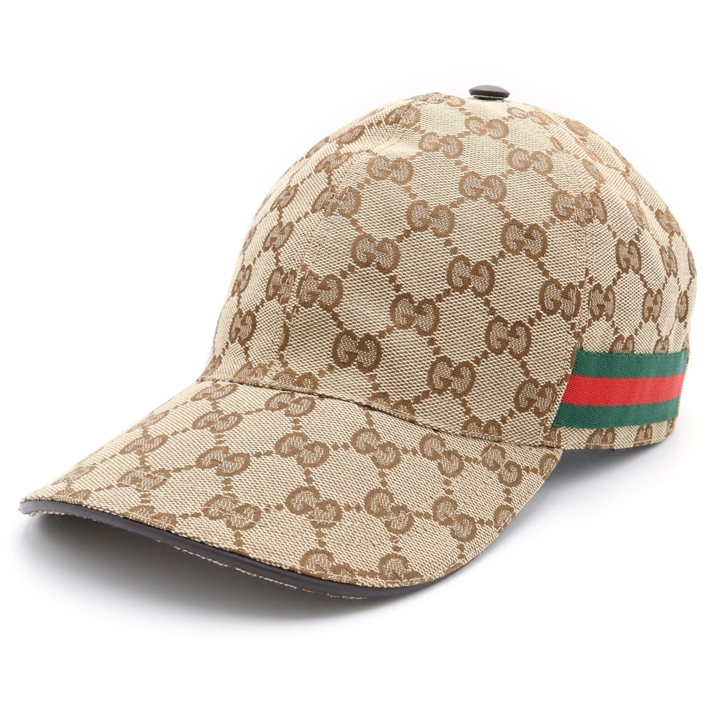 GUCCI(グッチ) ウェブ ストライプ GG ベースボールキャップ 帽子 ブラウン 200035 KQWBG