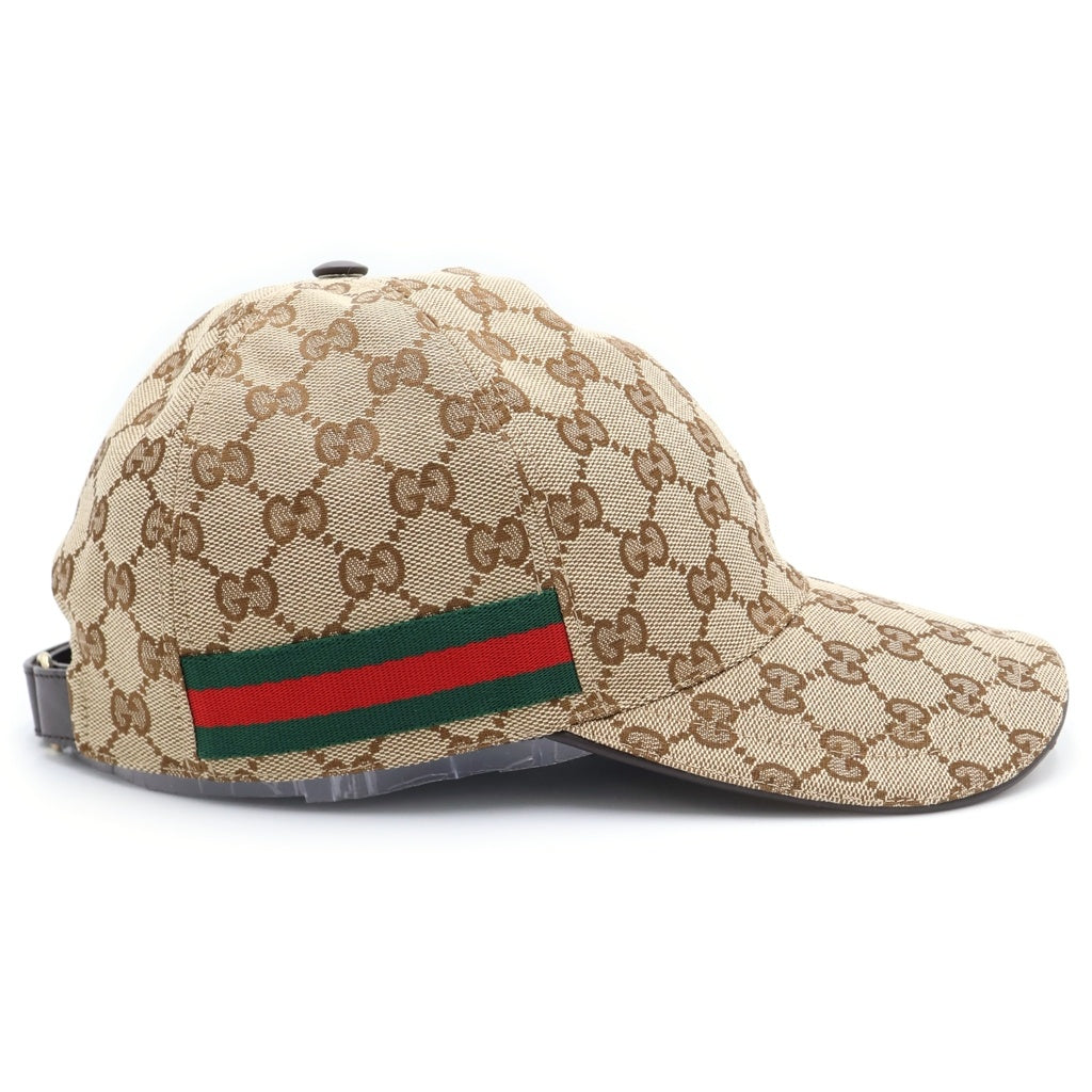 GUCCI(グッチ) ウェブ ストライプ GG ベースボールキャップ 帽子 ブラウン 200035 KQWBG