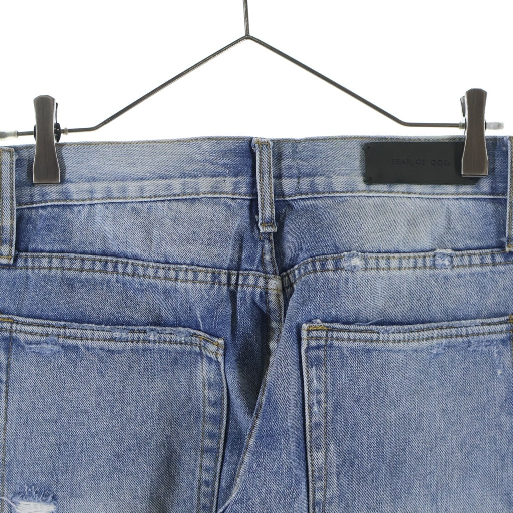 FEAR OF GOD(フィアオブゴッド) 4th Collection Selvedge Denim Vintage Indigo Jean コレクション ヴィンテージ ダメージ加工 セルヴィッジデニムパンツ ジーンズ インディゴ