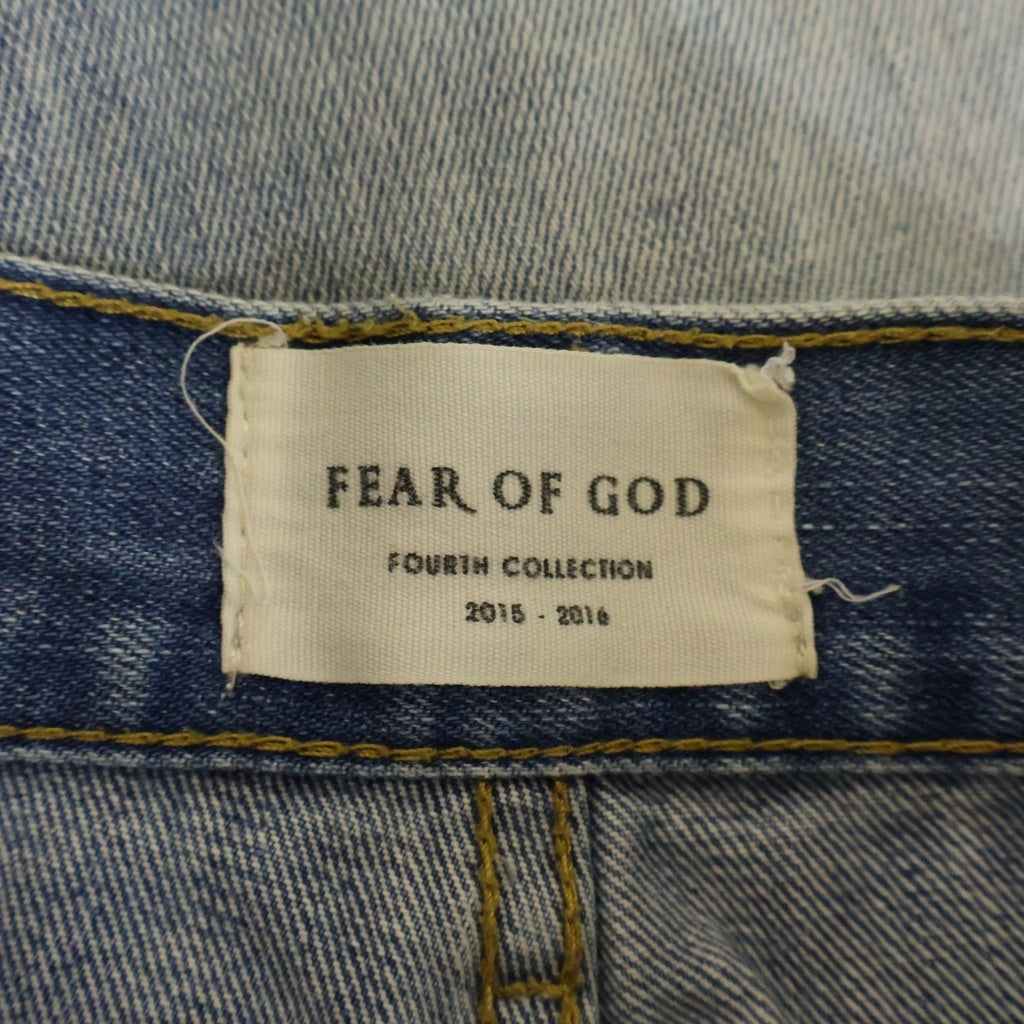 FEAR OF GOD(フィアオブゴッド) 4th Collection Selvedge Denim Vintage Indigo Jean コレクション ヴィンテージ ダメージ加工 セルヴィッジデニムパンツ ジーンズ インディゴ