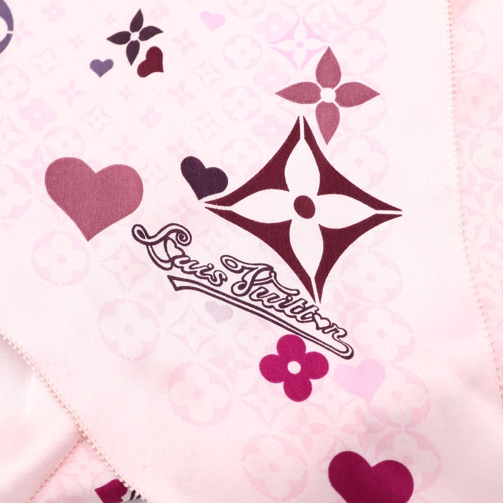 LOUIS VUITTON(ルイヴィトン) ECHARPE SWEET LOVE VIOLET M72294 モノグラム 総柄 スカーフ ピンク レディース
