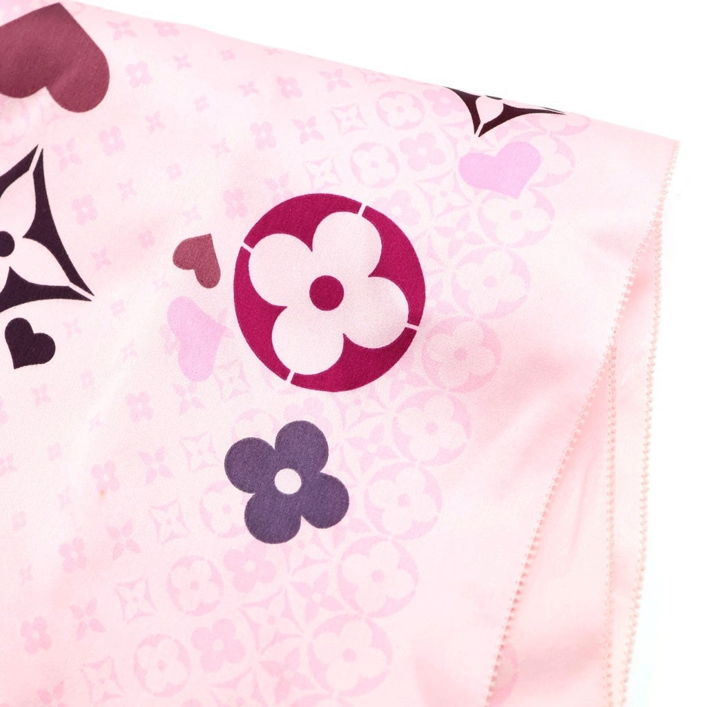 LOUIS VUITTON(ルイヴィトン) ECHARPE SWEET LOVE VIOLET M72294 モノグラム 総柄 スカーフ ピンク レディース