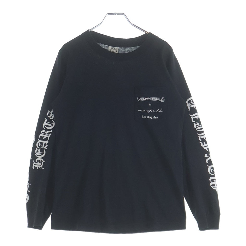CHROME HEARTS(クロムハーツ) 90S OLD ×MAX FIELD LOS ANGELS DAGGER L/S TEE マックスフィールド オールド ダガープリント クルーネック長袖Tシャツカットソー ブラック