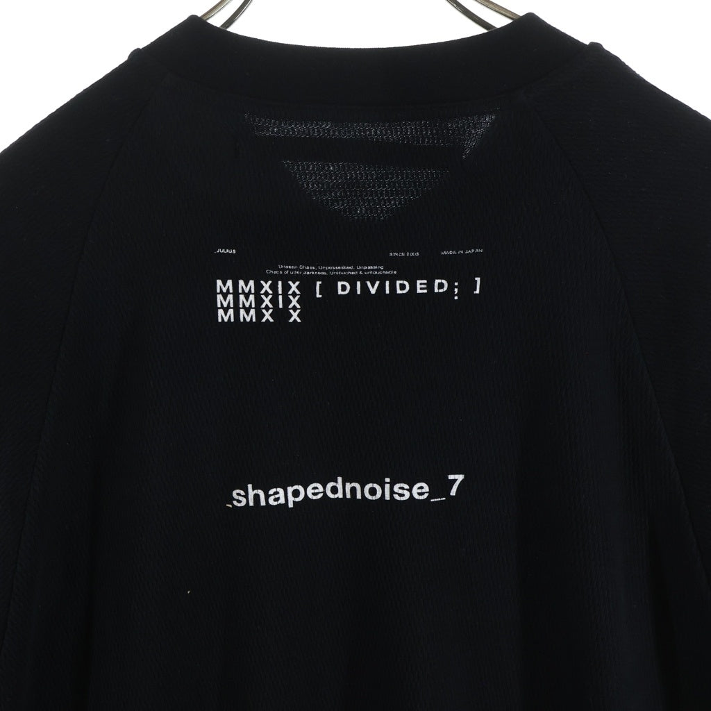 JULIUS(ユリウス) 20AW フロンプリントクルーネックメッシュ長袖カットソー ブラック