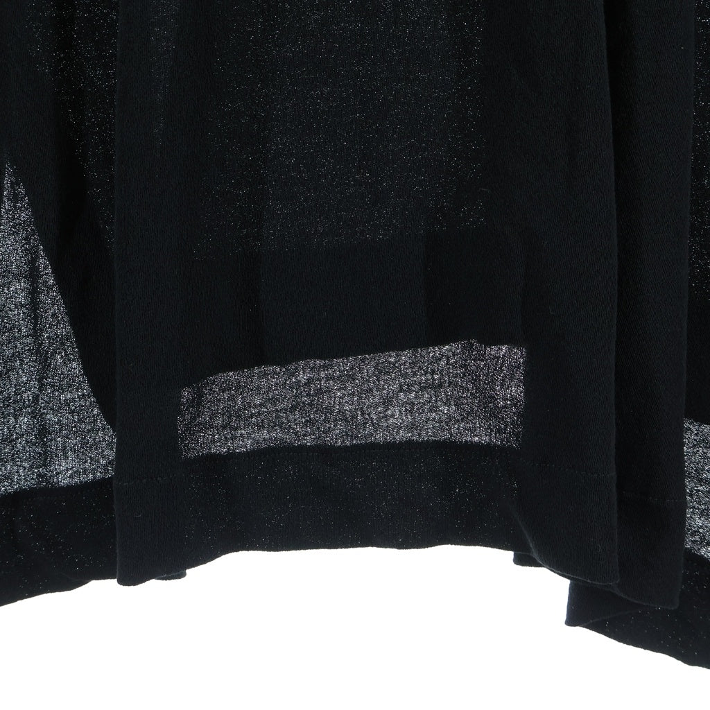 JULIUS(ユリウス) 17SS ベルスリーブドレープクルーネック長袖カットソー ブラック 577CUM15