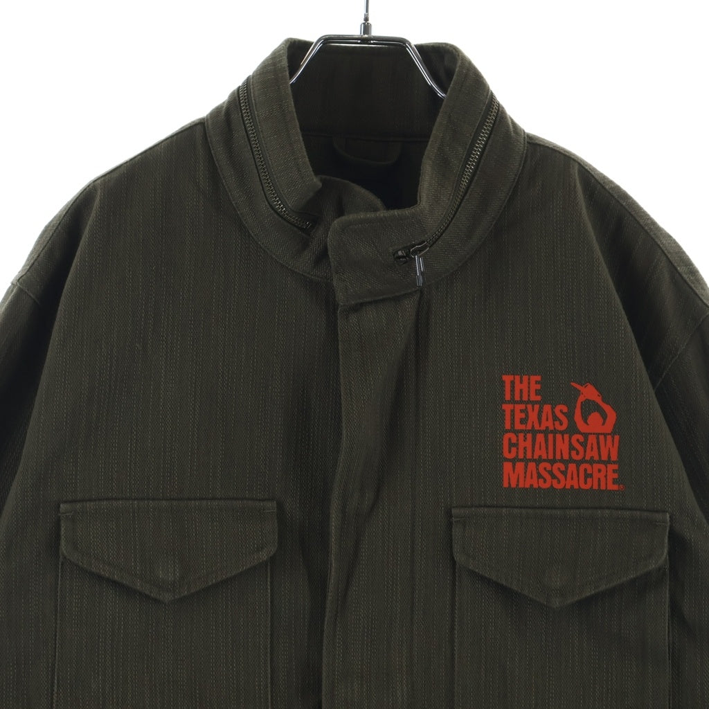 HUF(ハフ) 24AW× THE TEXAS CHAIN SAW MASSACRE M64 MILITARY JACKET FA-JK00462 テキサス チェーンソー 別注 ミリタリー ジャケット カーキ