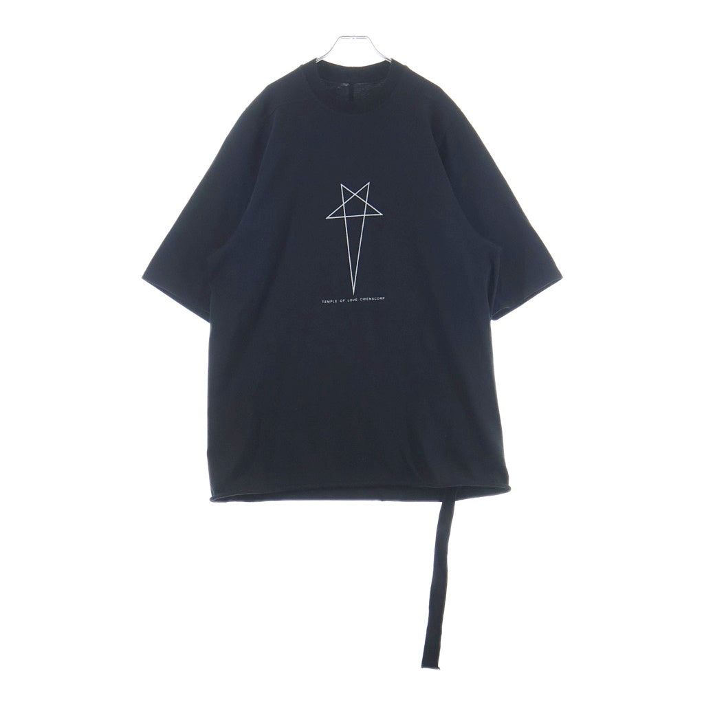 Rick Owens(リックオウエンス) 26SS JUMBO SS T DU01F4274-RIGEP3 ペンタグラム刺繍 オーバーサイズ クルーネック半袖Tシャツカットソー ブラック