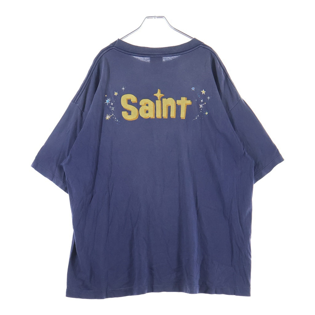 SAINT MICHAEL(セントマイケル) 26SS ×Disney TINKER BELL DSN_SS TEE SM-MK8-0000-C79 ディズニー ティンカーベル クルーネック半袖Tシャツカットソー ネイビー