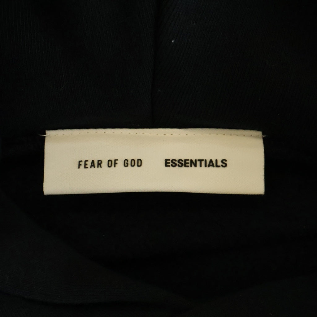 FEAR OF GOD ESSENTIALS(フィアオブゴッド エッセンシャルズ) 25AW CLASSIC HOODIE バックラバーロゴプリント クラシック 長袖プルオーバーパーカー フーディ ブラック