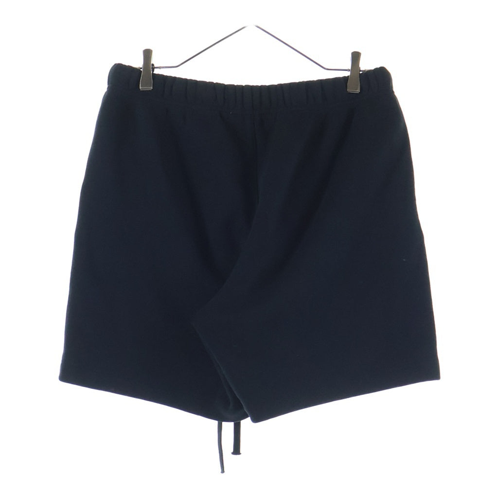 FEAR OF GOD ESSENTIALS(フィアオブゴッド エッセンシャルズ) 25AW CLASSIC SWEAT SHORT PANTS フロントラバーロゴプリント クラシック スウェットハーフパンツ ショーツ ブラック