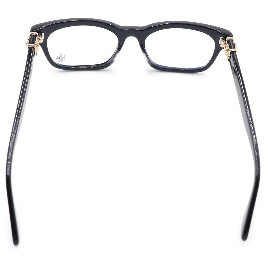 CHROME HEARTS(クロムハーツ) VAGILANTE ヴァジランテ クロステンプル スクエアフレーム クリアレンズ メガネ 眼鏡 アイウェア 54□19‐149 ブラック/ゴールド