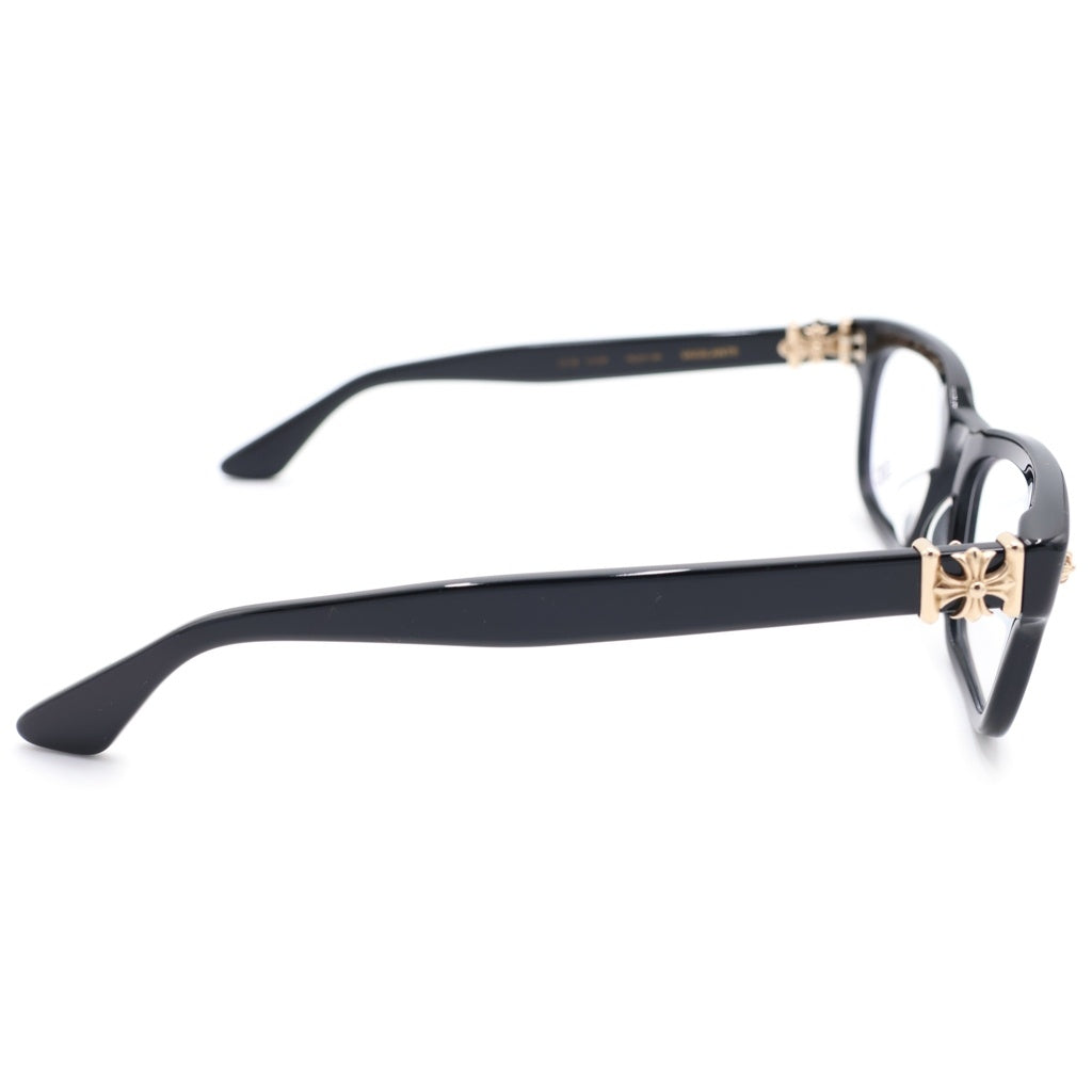 CHROME HEARTS(クロムハーツ) VAGILANTE ヴァジランテ クロステンプル スクエアフレーム クリアレンズ メガネ 眼鏡 アイウェア 54□19‐149 ブラック/ゴールド