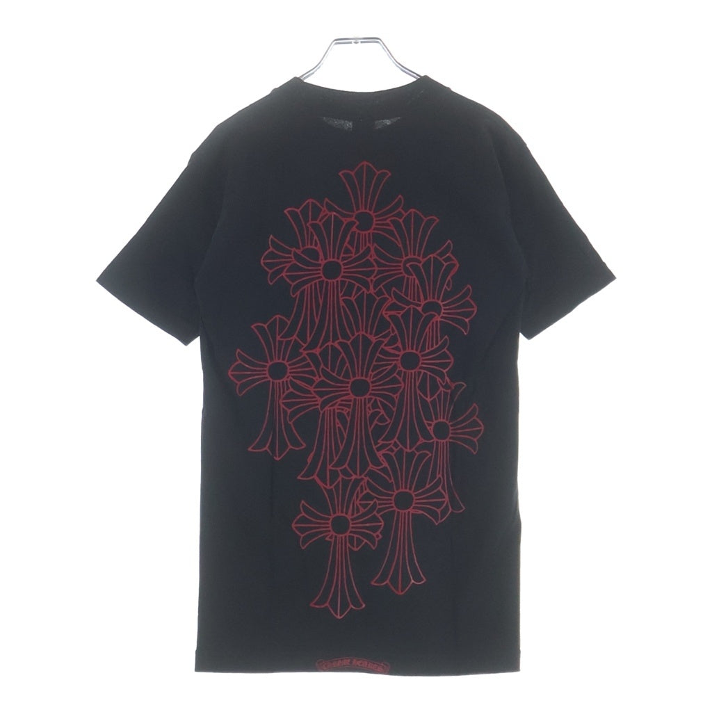 CHROME HEARTS(クロムハーツ) OLD S/S フロントヴァインダガープリント バックセメタリークロスプリントクルーネック半袖Tシャカットソー ブラック/レッド