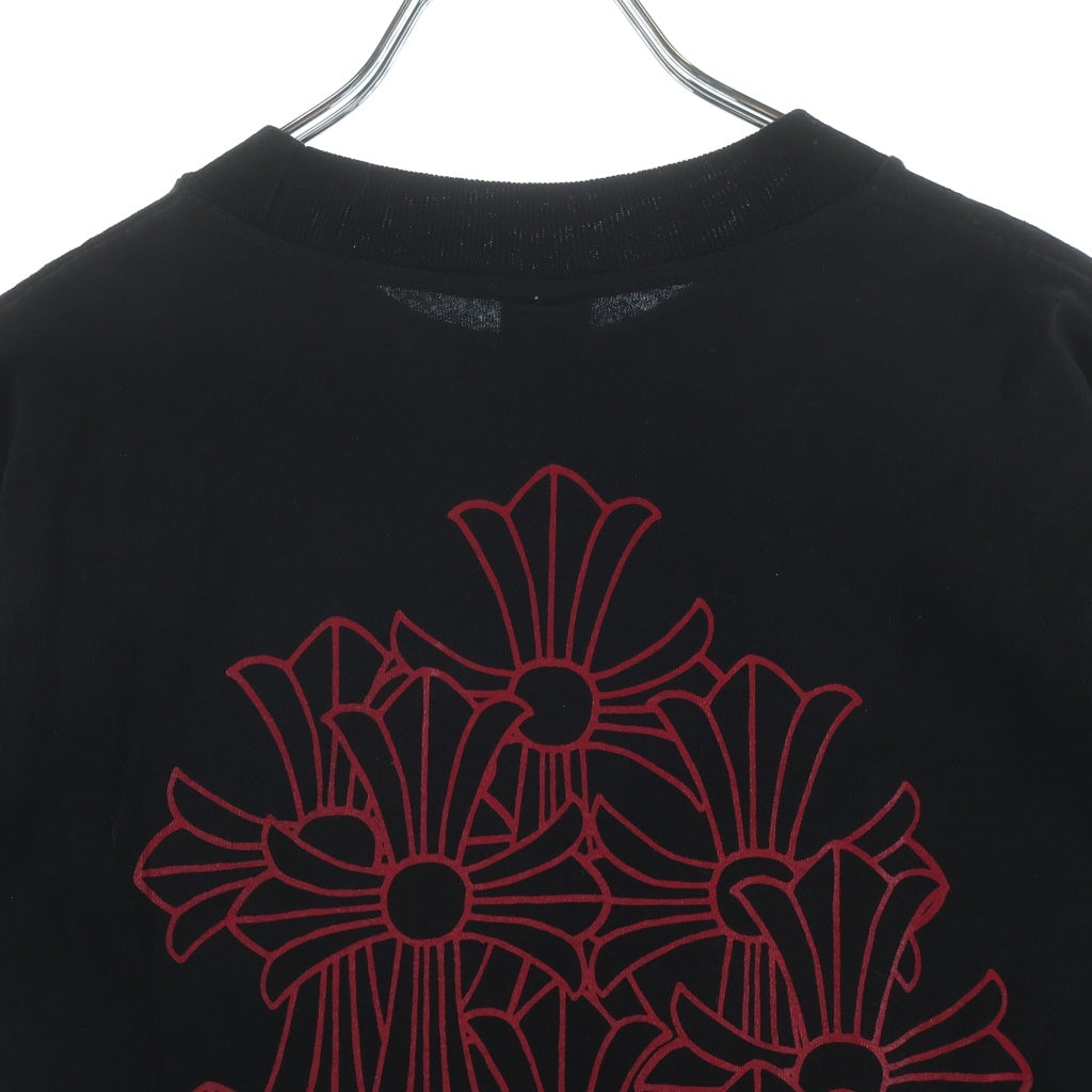 CHROME HEARTS(クロムハーツ) OLD S/S フロントヴァインダガープリント バックセメタリークロスプリントクルーネック半袖Tシャカットソー ブラック/レッド
