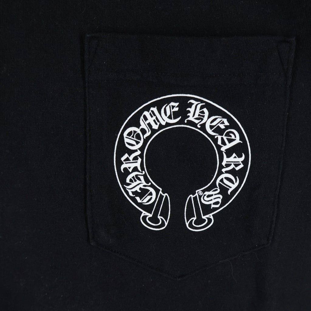 CHROME HEARTS(クロムハーツ) OLD Back Scroll Label Logo Tee バックスクロールラベルロゴ クルーネック半袖Tシャツカットソー ブラック