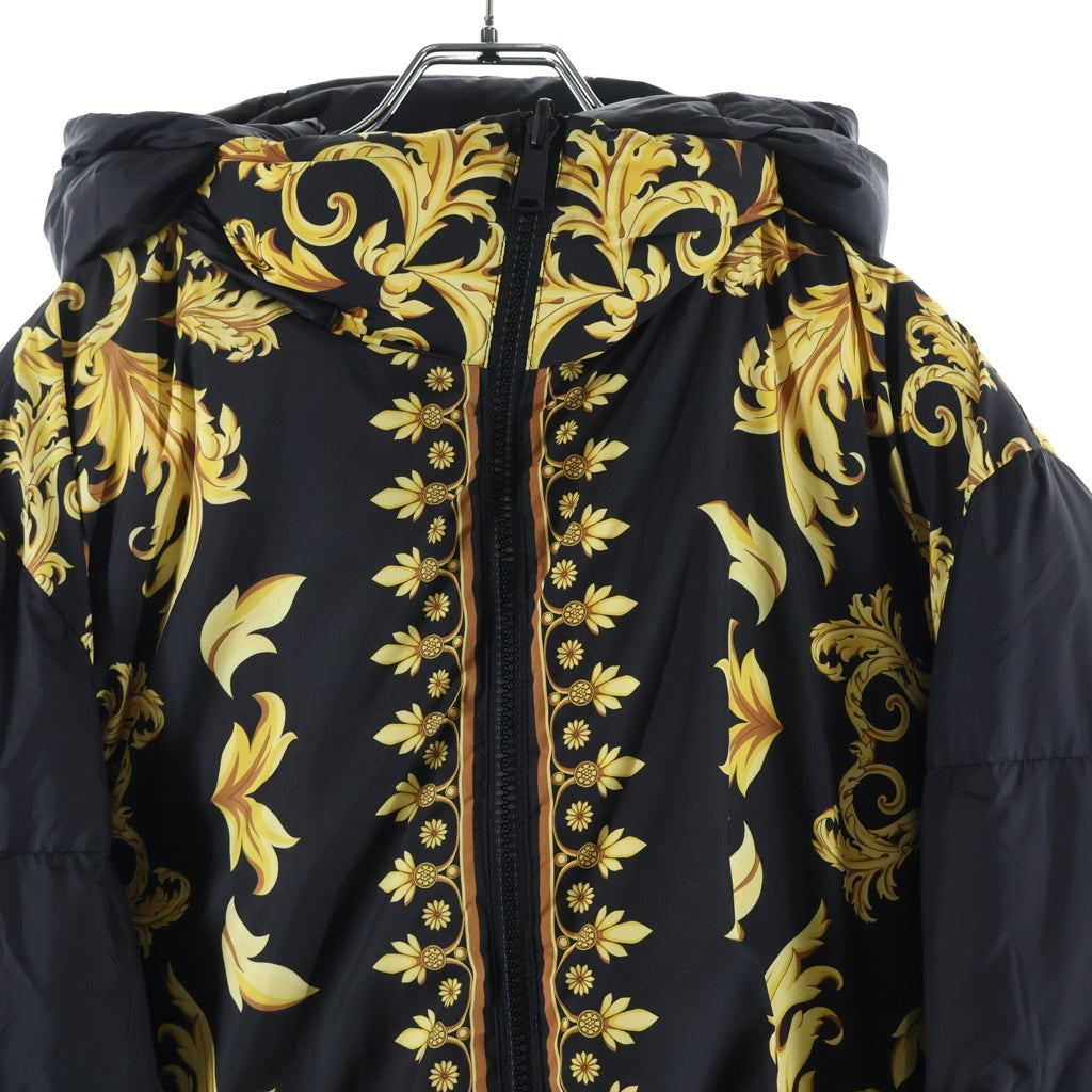 VERSACE(ヴェルサーチ) 22AW フロントメデューサ ラバーロゴ リバーシブルダウンジャケット ブラック 1021398