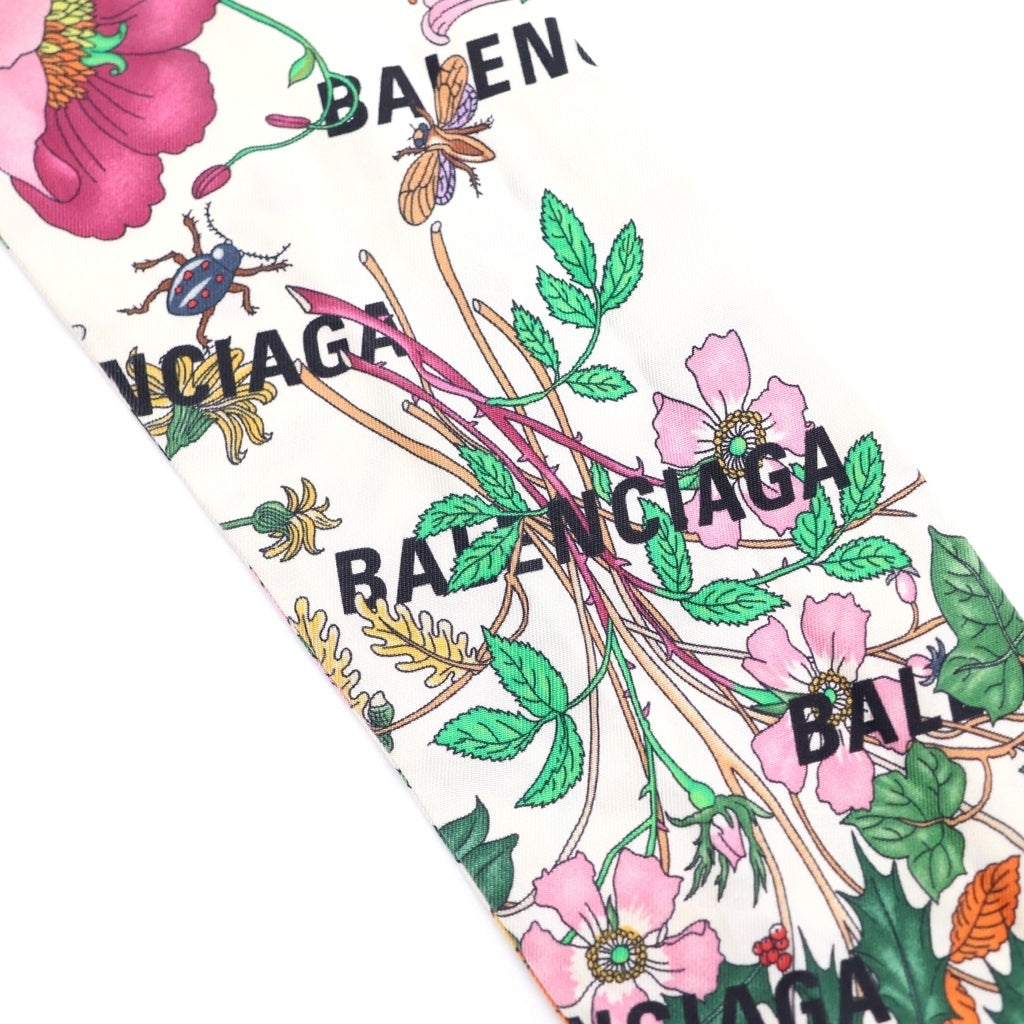 GUCCI(グッチ) The Hacker Flora Print Silk Neck Bow バレンシアガ ザハッカープロジェクト フローラルプリント 花柄 シルクスカーフ ホワイト レディース