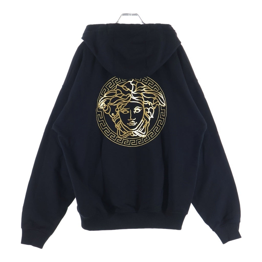 FENDI(フェンディ) ×VERSACE フロントFENDACE ロゴプリント プルオーバースウェットフーディー ブラック/ゴールド 12CPF-22-103