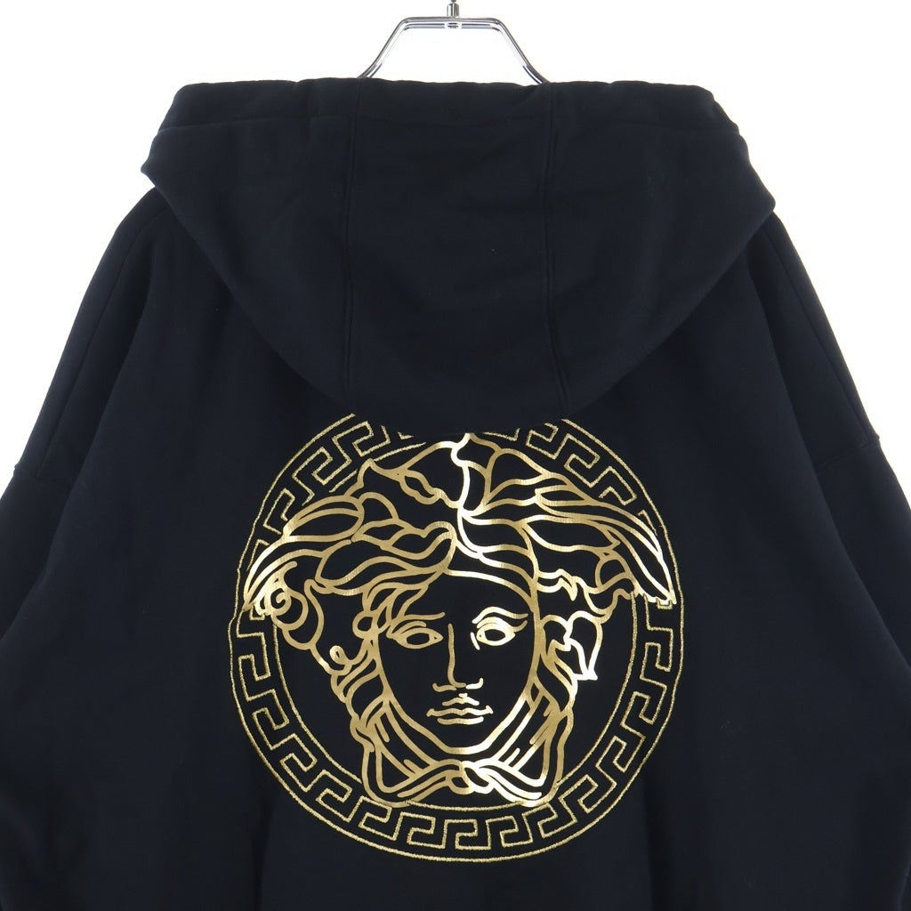 FENDI(フェンディ) ×VERSACE フロントFENDACE ロゴプリント プルオーバースウェットフーディー ブラック/ゴールド 12CPF-22-103