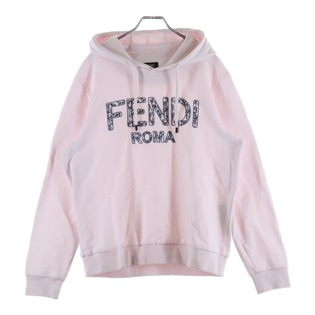 FENDI(フェンディ) フローラル ロゴ プルオーバースウェットパーカー ピンク FY0212 ACN6