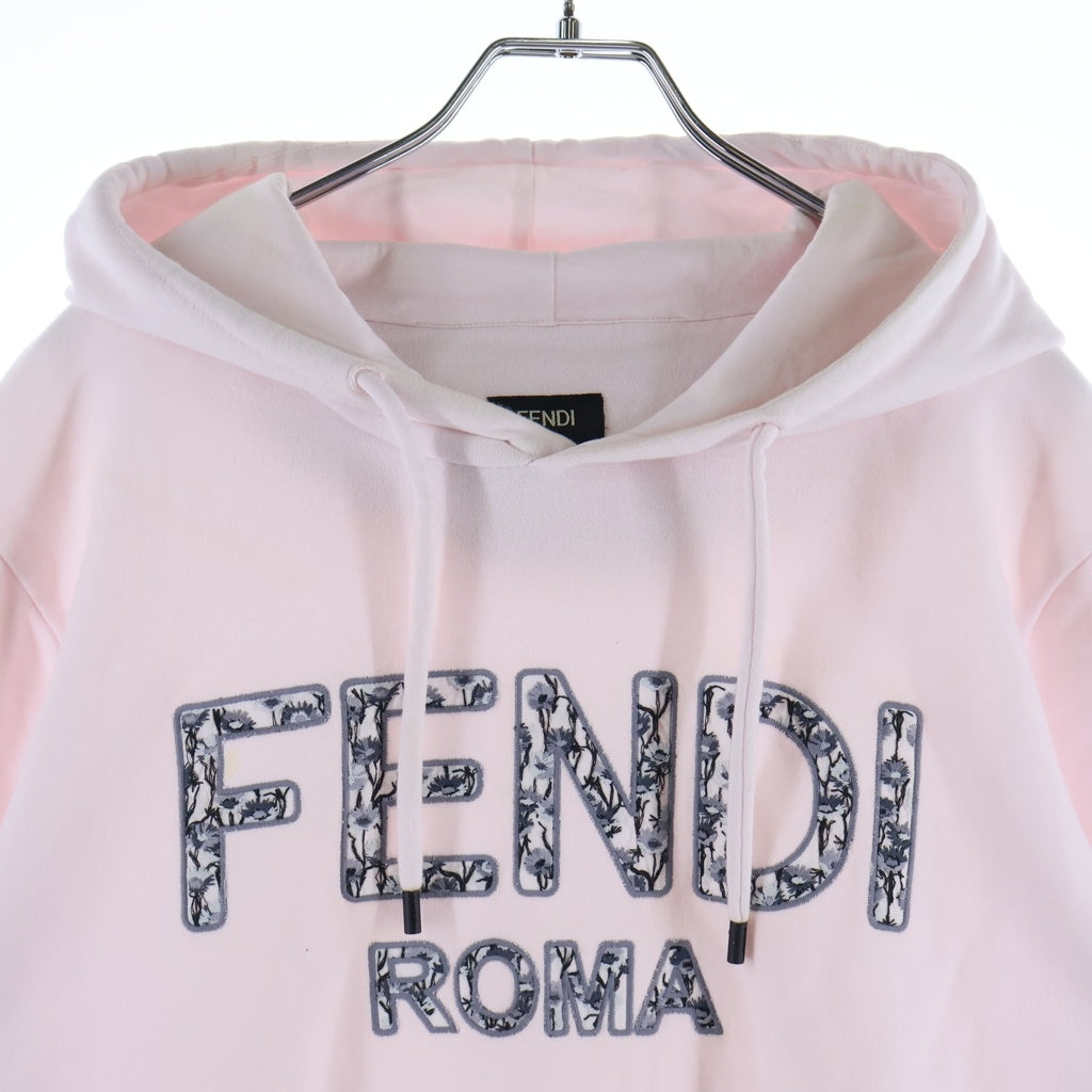 FENDI(フェンディ) フローラル ロゴ プルオーバースウェットパーカー ピンク FY0212 ACN6