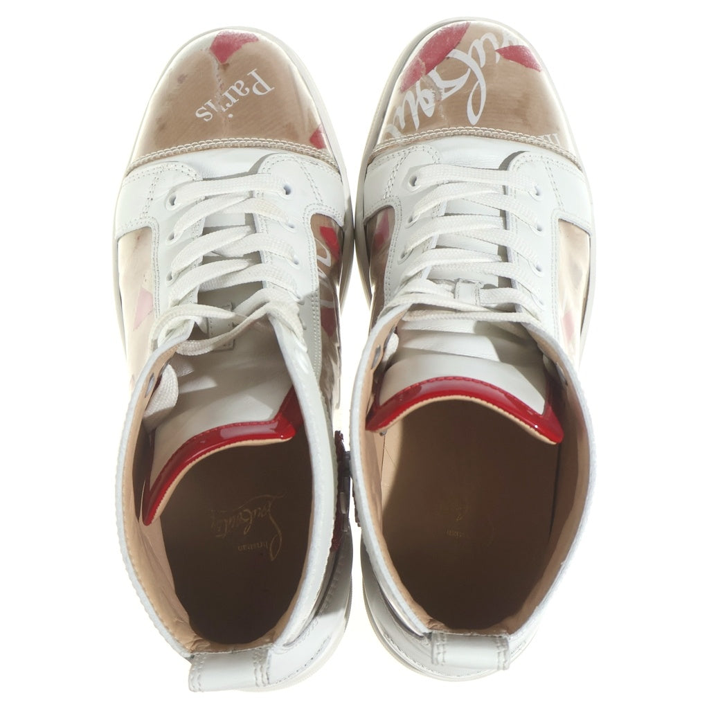 CHRISTIAN LOUBOUTIN(クリスチャンルブタン) Loubi in Progress PVCハイカットスニーカー ホワイト/レッド