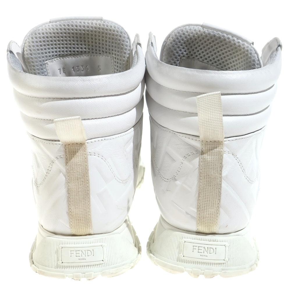 FENDI(フェンディ) ロゴデザイン レースアップ ナッパレザー ハイカットスニーカー ホワイト 8E7045AADSF0H23