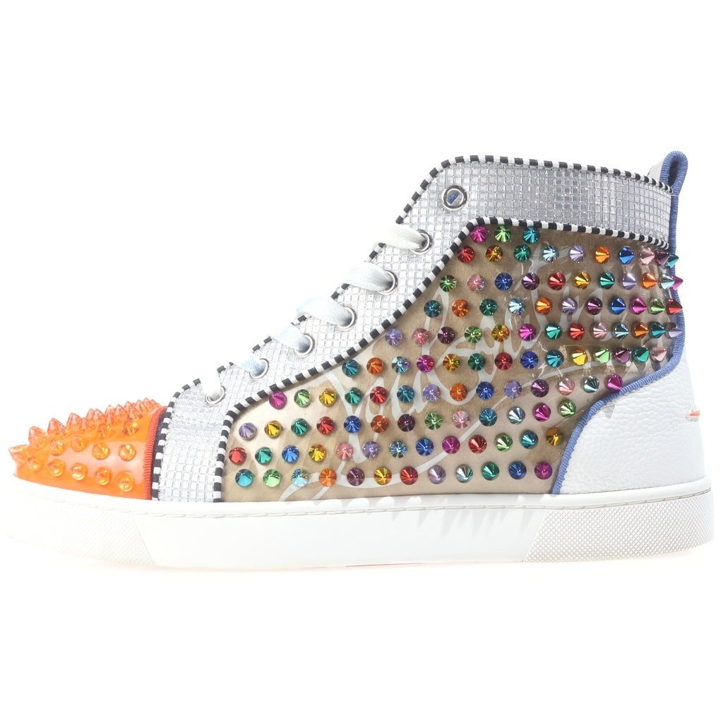 CHRISTIAN LOUBOUTIN(クリスチャンルブタン) LOUIS SPIKE レインボースタッズ レースアップ ハイカットスニーカー マルチカラー