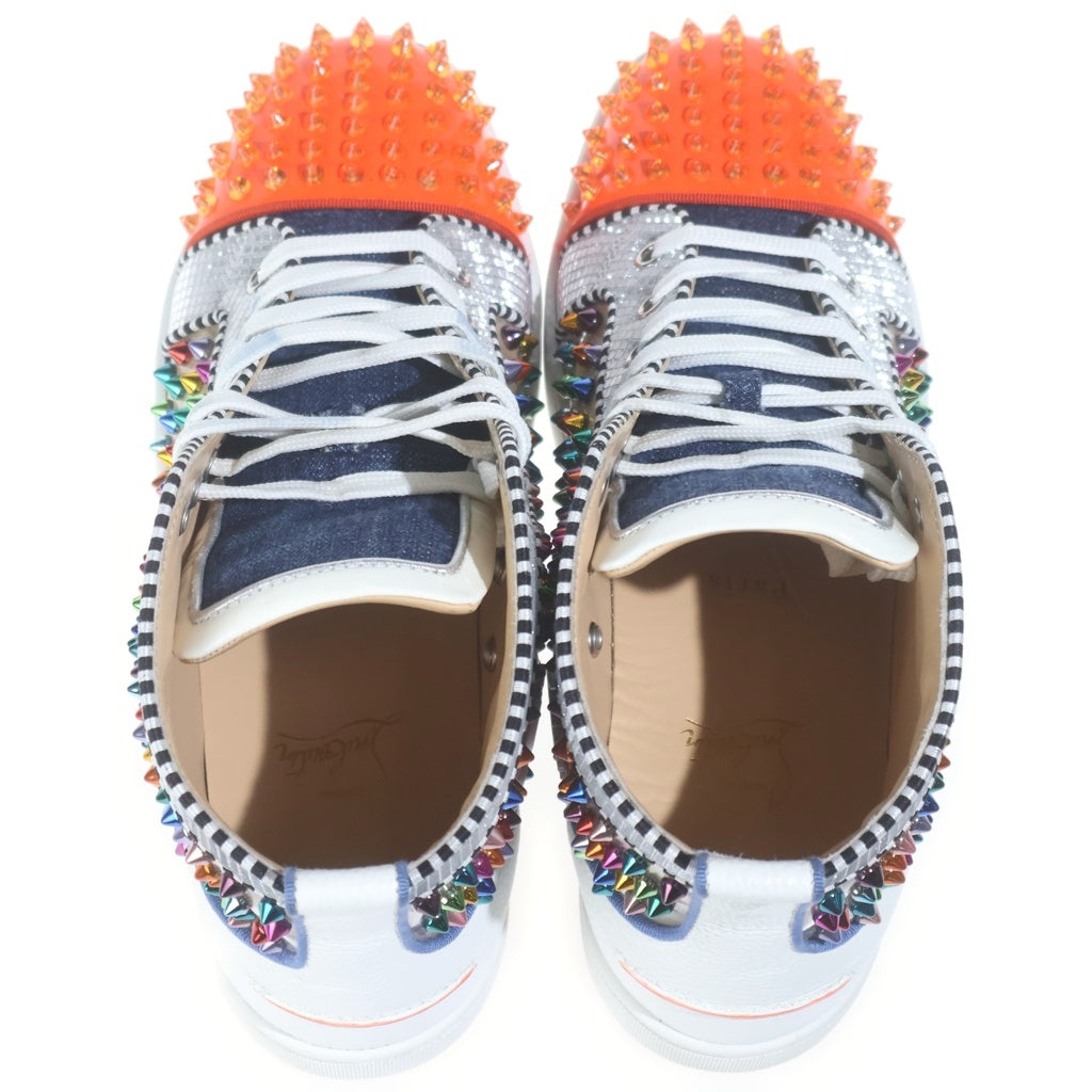 CHRISTIAN LOUBOUTIN(クリスチャンルブタン) LOUIS SPIKE レインボースタッズ レースアップ ハイカットスニーカー マルチカラー