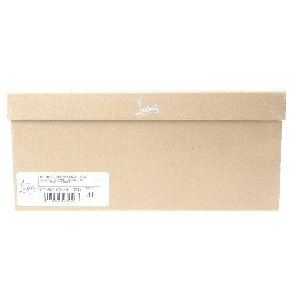 CHRISTIAN LOUBOUTIN(クリスチャンルブタン) エナメル ラインストーン装飾 ハイカットスニーカー ブラック