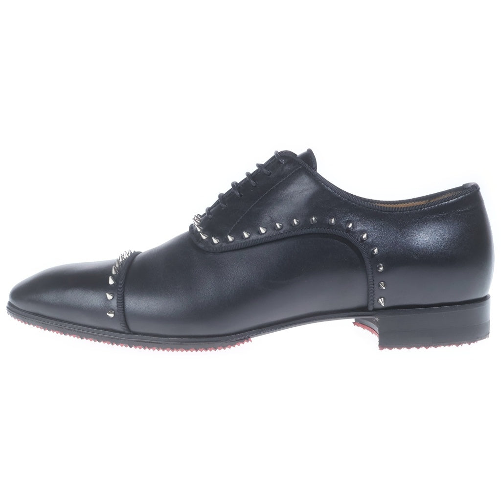 CHRISTIAN LOUBOUTIN(クリスチャンルブタン) ストレートチップパイピング スタッズ装飾 レザードレスシューズ ブラック