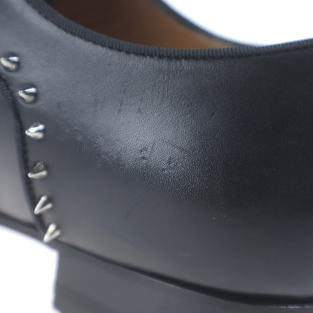 CHRISTIAN LOUBOUTIN(クリスチャンルブタン) ストレートチップパイピング スタッズ装飾 レザードレスシューズ ブラック