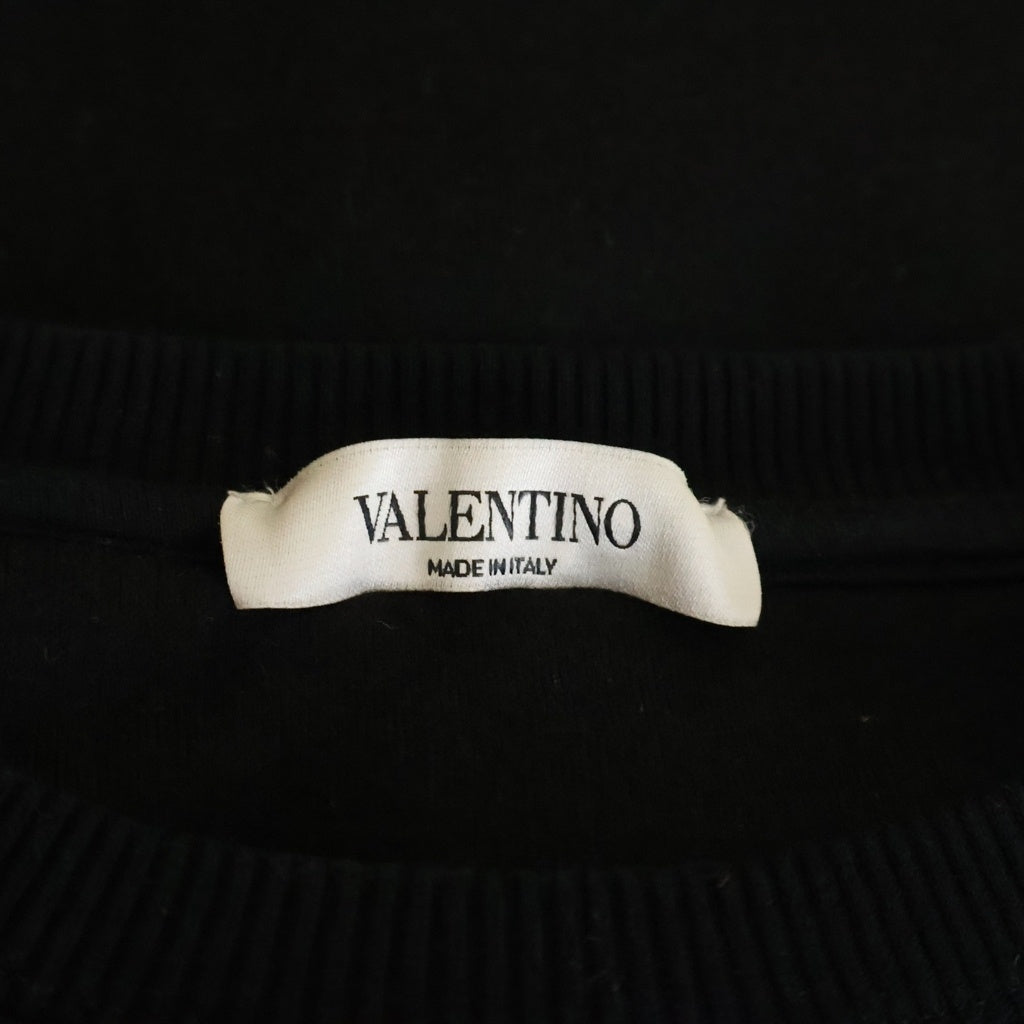 VALENTINO(ヴァレンティノ) フロントロゴプリント クルーネックスウェット トレーナー ブラック TV0MF11Y680