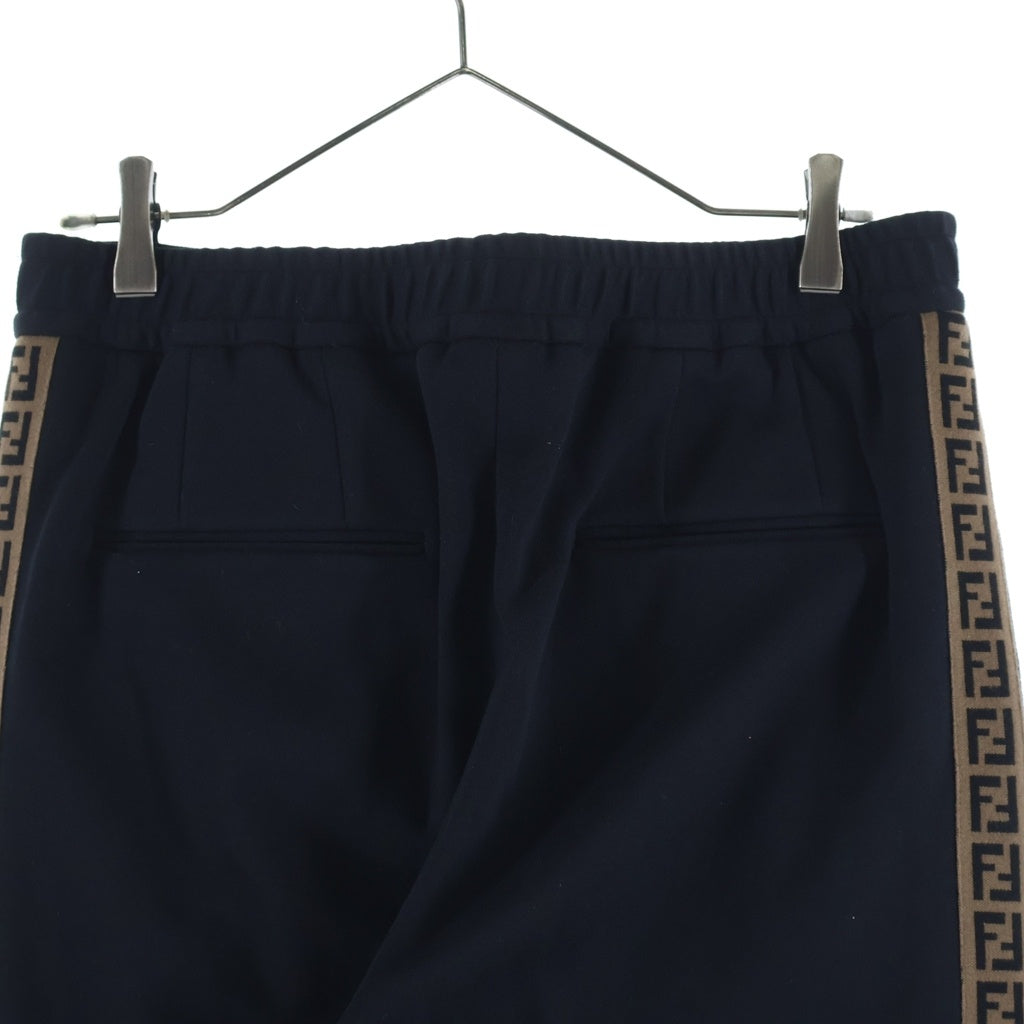 FENDI(フェンディ) サイドラインFFズッカ柄 スウェットパンツ ブラック/ブラウン 12CPF-19-858