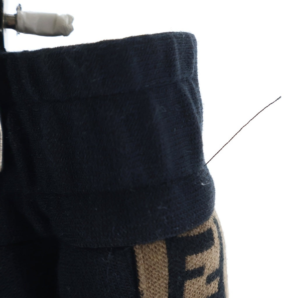 FENDI(フェンディ) サイドラインFFズッカ柄 スウェットパンツ ブラック/ブラウン 12CPF-19-858