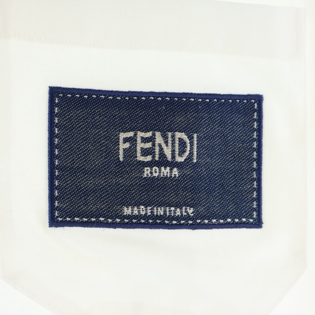 FENDI(フェンディ) フロントロゴワッペン シルクコットンシャツ ホワイト F50585A9RT