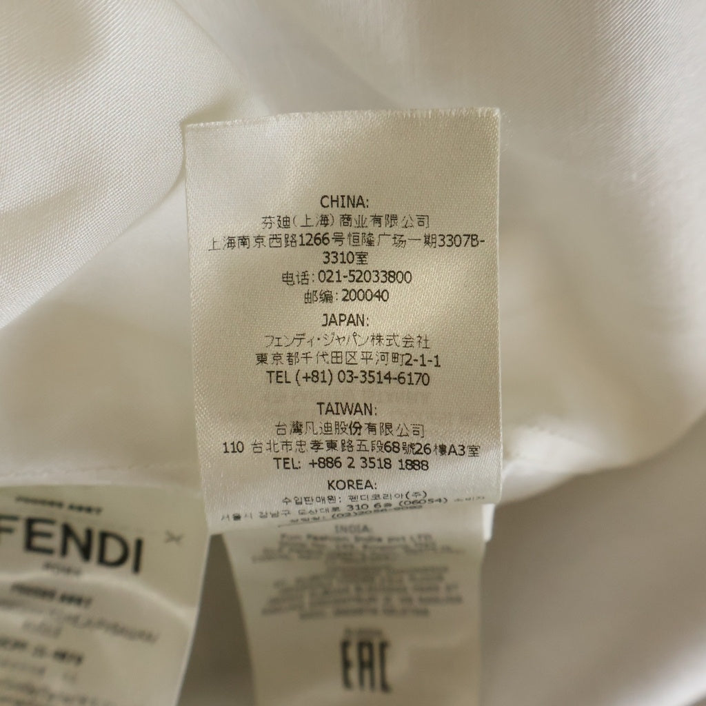 FENDI(フェンディ) フロントロゴワッペン シルクコットンシャツ ホワイト F50585A9RT