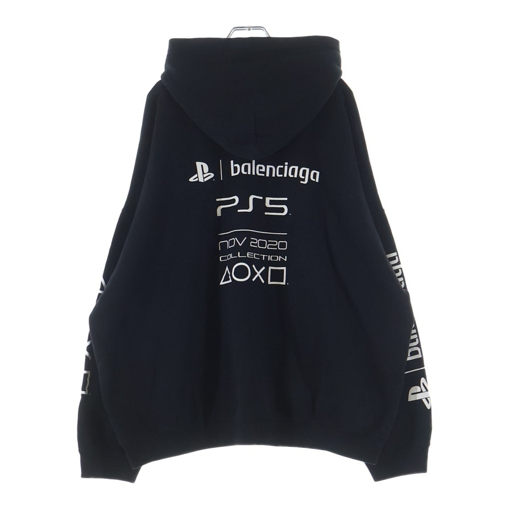BALENCIAGA(バレンシアガ) 21AW Playstation Boxy Hoodie 651799 TKVF4 プレイステーションボクシー プルオーバーパーカー フーディ ブラック