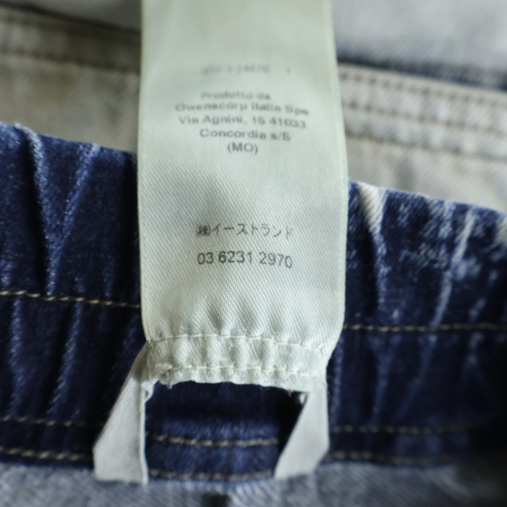 DRKSHDW(ダークシャドウ) 24SS DOUBLE CARGO JUMBO BELAS ダブルカーゴジャンボベラ スカイ/ディド ブリーチ加工 ドローストリングワイドカーゴパンツ インディゴ DU01D1398-DKYDFR