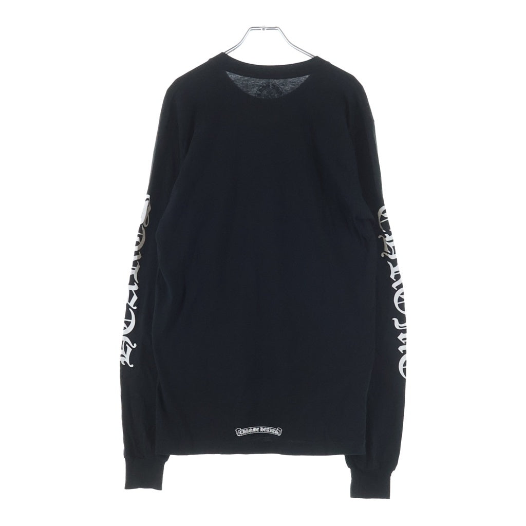 CHROME HEARTS(クロムハーツ) Neck Logo L/S Tee ネックロゴ ファックユー クルーネック長袖Tシャツカットソー ロングスリーブ ロンT ブラック