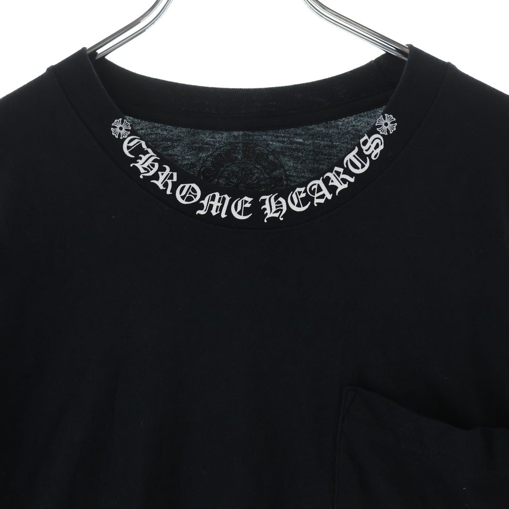 CHROME HEARTS(クロムハーツ) Neck Logo L/S Tee ネックロゴ ファックユー クルーネック長袖Tシャツカットソー ロングスリーブ ロンT ブラック