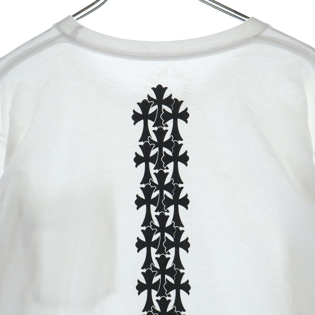 CHROME HEARTS(クロムハーツ) Cemetery Cross Tire Track Tee セメタリークロスタイヤトラック クルーネック長袖Tシャツカットソー ロンT ホワイト
