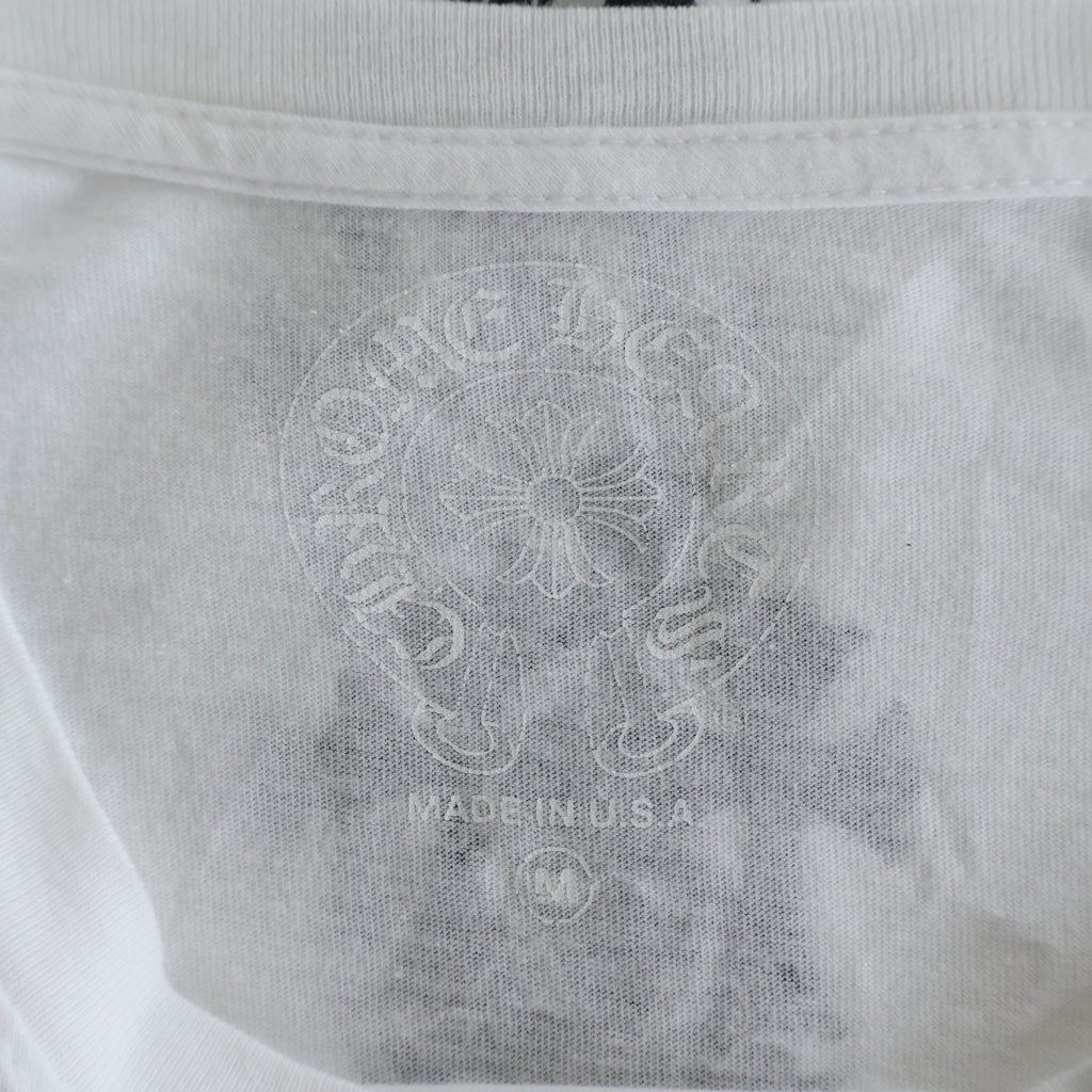 CHROME HEARTS(クロムハーツ) Cemetery Cross Tire Track Tee セメタリークロスタイヤトラック クルーネック長袖Tシャツカットソー ロンT ホワイト