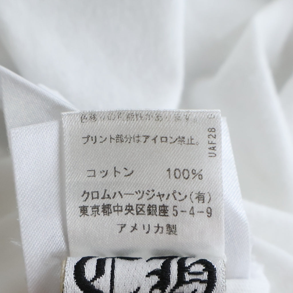 CHROME HEARTS(クロムハーツ) Cemetery Cross Tire Track Tee セメタリークロスタイヤトラック クルーネック長袖Tシャツカットソー ロンT ホワイト